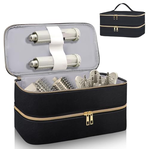 Sambois Reise-Tragetasche für Shark Flex Style, doppellagige Aufbewahrungstasche für Shark SpeedStyle Haartrockner-Aufsätze, wasserdichte PU-Leder-Organizer-Tasche für Shark Flexstyle Airwrap Styler von Sambois