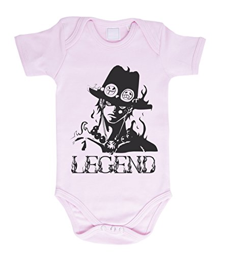 Ace Baby Strampler Body Luffy Ruffy One Monkey Anime Piece Zoro, Farbe:Rosa;Größe:68 von Sambosa