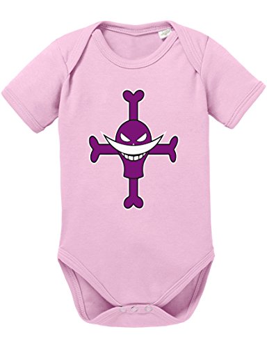 Ace Ruffy One Monkey Anime Piece Zoro Whitebeard Logo Baby Strampler Body, Größe:62;Farbe:Rosa von Sambosa