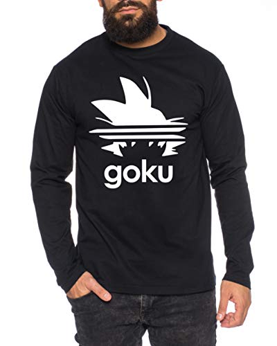 Adi Goku Herren Longsleeve One Goku Dragon Master Son Ball Vegeta Turtle Roshi Piece Golds Db, Farbe:Schwarz, Größe:L von Sambosa