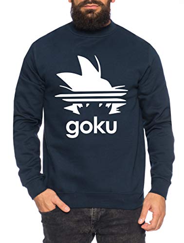 Adi Goku Herren Sweatshirt Goku Dragon Master Son Ball Vegeta Turtle Roshi Db, Größe:L, Farbe:Navy von Sambosa