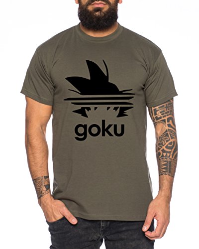 Adi Goku Herren T-Shirt Dragon Master Son Ball Vegeta Turtle Roshi Db, Farbe:Khaki;Größe:S von Sambosa