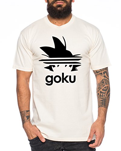 Adi Goku Herren T-Shirt Dragon Master Son Ball Vegeta Turtle Roshi Db, Farbe:Natur;Größe:L von Sambosa
