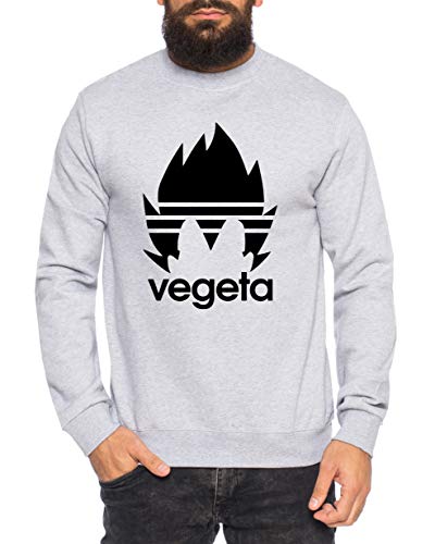 Adi Vegeta Herren Sweatshirt Goku Dragon Master Son Ball Vegeta Turtle Roshi Db, Farbe:Grau Meliert, Größe:L von Sambosa