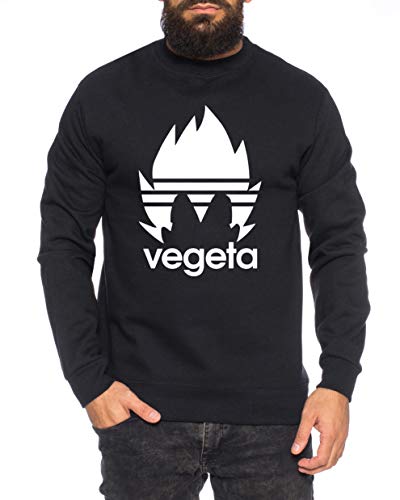 Adi Vegeta Herren Sweatshirt Goku Dragon Master Son Ball Vegeta Turtle Roshi Db, Farbe:Schwarz, Größe:XL von Sambosa