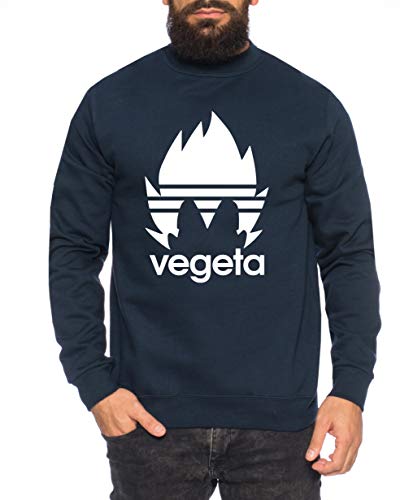 Adi Vegeta Herren Sweatshirt Goku Dragon Master Son Ball Vegeta Turtle Roshi Db, Größe:L, Farbe:Navy von Sambosa