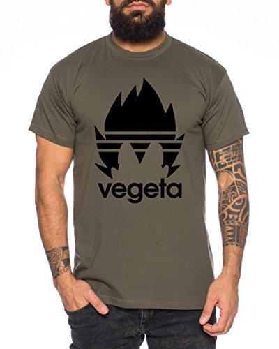 Adi Vegeta Herren T-Shirt One Goku Dragon Master Son Ball Vegeta Turtle Roshi Piece Golds Db, Farbe:Khaki;Größe:M von Sambosa