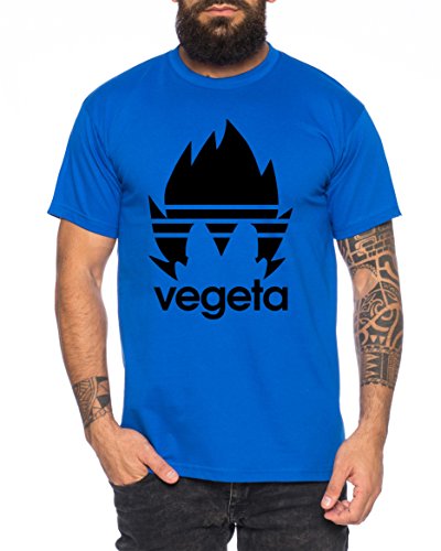 Adi Vegeta Herren T-Shirt One Goku Dragon Master Son Ball Vegeta Turtle Roshi Piece Golds Db, Farbe:Royalblau;Größe:L von Sambosa