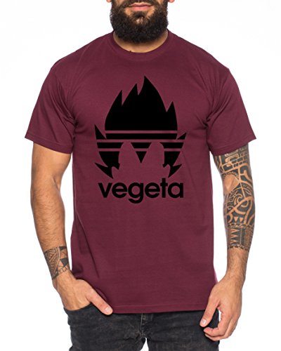 Adi Vegeta Herren T-Shirt One Goku Dragon Master Son Ball Vegeta Turtle Roshi Piece Golds Db, Farbe:Weinrot;Größe:S von Sambosa