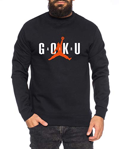 Air Goku Herren Sweatshirt Son Dragon Master Ball Vegeta Turtle Roshi Db, Farbe:Schwarz, Größe:S von Sambosa