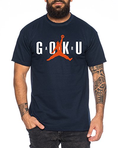 Air Goku Herren T-Shirt Dragon Master Son Ball Vegeta Turtle Roshi Db, Farbe:Navy;Größe:4XL von Sambosa