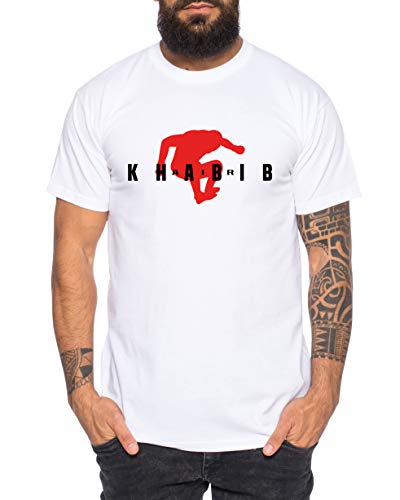 Air Khabib II Herren T-Shirt Cooles Fitness Sport Shirt, Größe:XXL, Farbe:Weiß von Sambosa