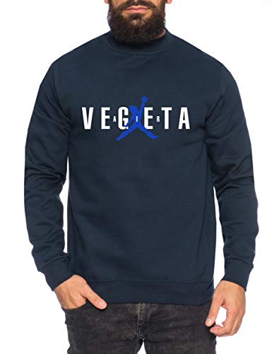 Air Vegeta Herren Sweatshirt Son Dragon Master Ball Vegeta Turtle Roshi Db, Farbe:Dunkelblau, Größe:L von Sambosa