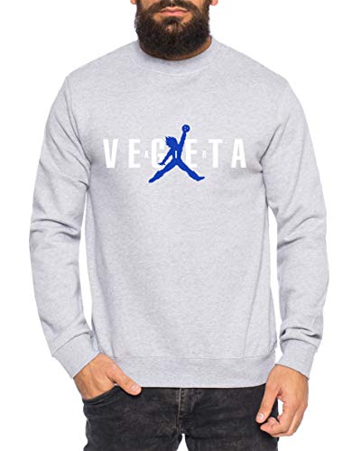 Air Vegeta Herren Sweatshirt Son Dragon Master Ball Vegeta Turtle Roshi Db, Farbe:Grau Meliert, Größe:XXL von Sambosa