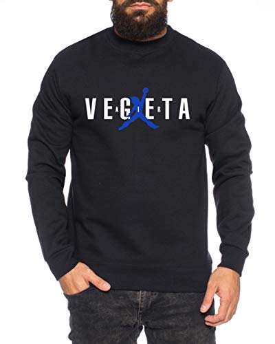 Air Vegeta Herren Sweatshirt Son Dragon Master Ball Vegeta Turtle Roshi Db, Farbe:Schwarz, Größe:M von Sambosa