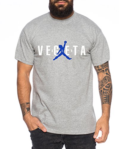 Air Vegeta Herren T-Shirt Dragon Master Son Ball Vegeta Turtle Roshi Db, Farbe:Dunkelgrau Meliert;Größe:L von Sambosa