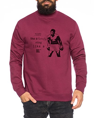 AliBEE Sweatshirt Champion Fight Club Boxing Herren Golds The Greatest Sport Fly Like Butterfly, Farbe:Weinrot;Größe:XXL von Sambosa