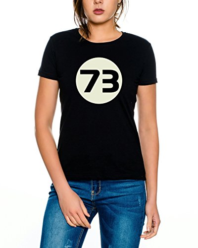 Big Sheldon 73 Nerd Bang Theory Damen T-Shirt, Farbe:Schwarz;Größe:M von Sambosa