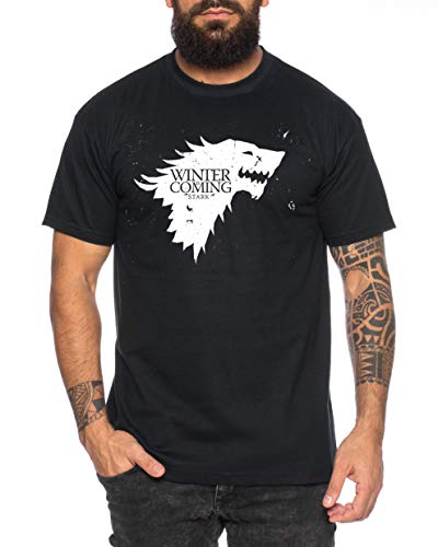 Coming Herren Game T-Shirt Cooles Thrones Shirt, Farbe:Schwarz, Größe:L von Sambosa