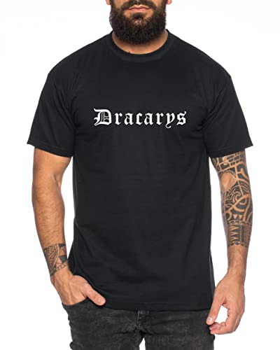 Dracarys - Herren T-Shirt Targaryen Thrones Game of stark Lannister Baratheon Daenerys Khaleesi tv blu-ray DVD, Farbe:Schwarz, Größe:M von Sambosa