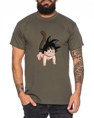 Dragon Vegeta Ball Son Goku Roshi DBZ Kult Fun Manga Anime Baby Herren T-Shirt, Farbe:Khaki;Größe:M von Sambosa