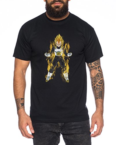 Dragon Vegeta Ball Son Goku Roshi DBZ Kult Fun Manga Anime Herren T-Shirt, Farbe:Schwarz;Größe:L von Sambosa