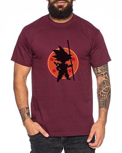 Dragon Vegeta Ball Son Goku Roshi DBZ Kult Fun Manga Anime Herren T-Shirt, Farbe:Weinrot;Größe:L von Sambosa