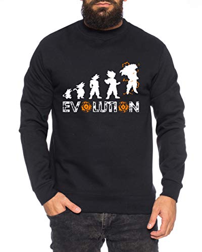 Evolution Herren Sweatshirt Goku Dragon Master Son Ball Vegeta Turtle Roshi Db, Farbe:Schwarz, Größe:M von Sambosa