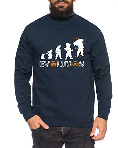 Evolution Herren Sweatshirt Goku Dragon Master Son Ball Vegeta Turtle Roshi Db, Größe:3XL, Farbe:Navy von Sambosa