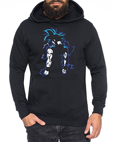 Goba Nerd Herren Hoodie One Goku Dragon Master Son Ball Vegeta Turtle Roshi Piece Golds Db, Farbe:Schwarz;Größe:M von Sambosa