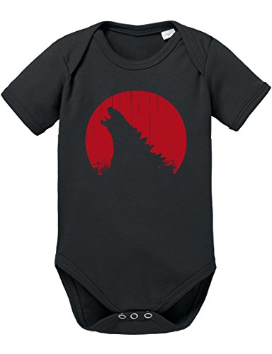 Godzilla Roars Baby Strampler Body, Größe:80;Farbe:Schwarz von Sambosa