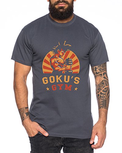 Goku Retro Nerd Herren T-Shirt, Farbe:Dunkelgrau;Größe:L von Sambosa