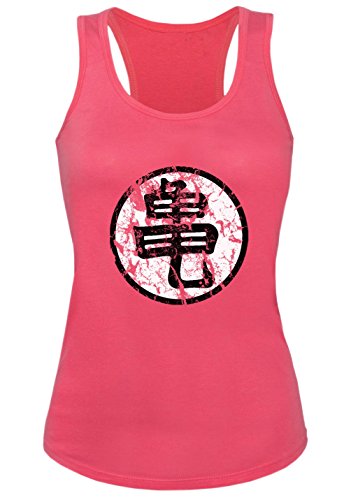Goku Sign Damen Tank Top Dragon Master Son Ball Vegeta Turtle Roshi Db, Farbe:Fuchisa;Größe:M von Sambosa