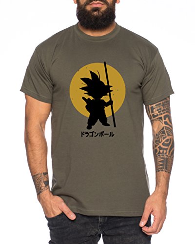 Goku Sun Son One Dragon Master Son Ball Gym Vegeta Roshi Piece Golds Herren T-Shirt, Farbe:Khaki;Größe:M von Sambosa