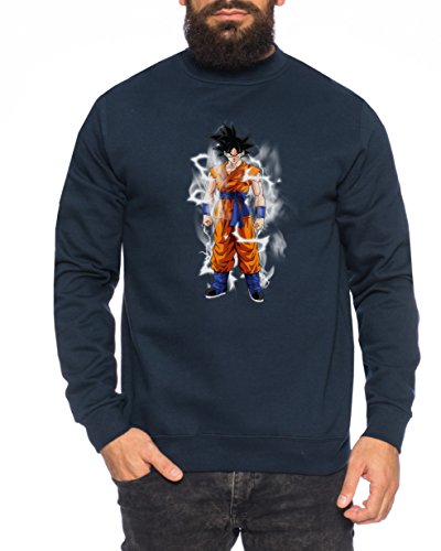 Gokublitz Herren Sweatshirt Goku Dragon Master Son Ball Vegeta Turtle Roshi Db, Farbe:Navy;Größe:L von Sambosa