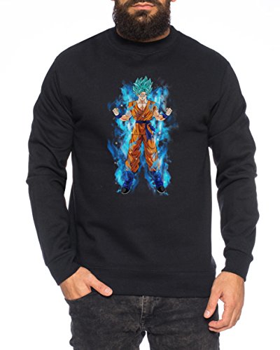 Gokubluefire Herren Sweatshirt Goku Dragon Master Son Ball Vegeta Turtle Roshi Db, Farbe:Schwarz;Größe:XXL von Sambosa