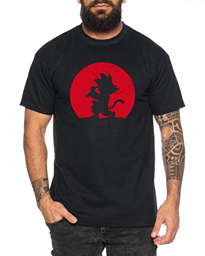 Kame Moon Herren T-Shirt One Goku Dragon Master Son Ball Vegeta Turtle Roshi Piece Golds Db, Farbe:Schwarz, Größe:S von Sambosa