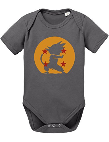 Kamehameha im Dragonball Strampler Body Dragon Master Son Ball Vegeta Turtle Roshi Db, Größe:74;Farbe:Grau von Sambosa