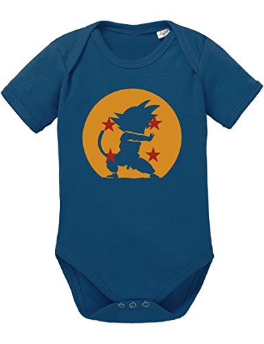 Kamehameha im Dragonball Strampler Body Dragon Master Son Ball Vegeta Turtle Roshi Db, Größe:74;Farbe:Navy von Sambosa