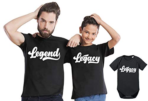 Legend Legacy - Partner - T-Shirt Papa Vater Sohn Kind Baby Strampler Body Partnerlook von Sambosa