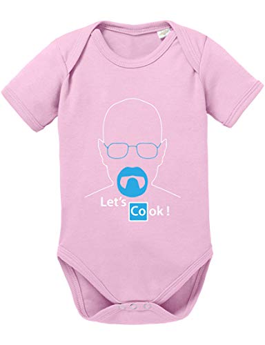 Lets Cook Baby Breaking Strampler Walther Bio Bad Baumwolle White Body Jungen & Mädchen 0-12 Monate, Größe:62/2-3 Monate, Farbe:Rosa von Sambosa