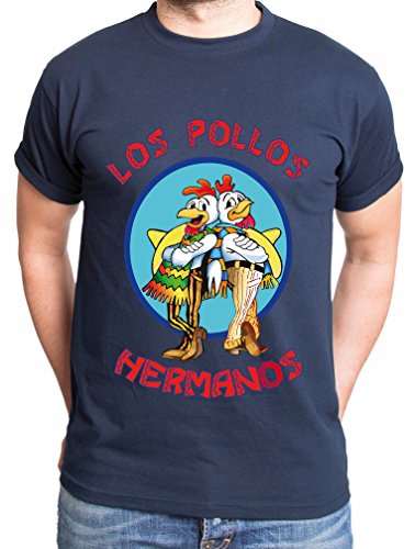 Los Pollos Herren T-Shirt Hermanos Bad Heisenberg Breaking, Farbe:Dunkelblau;Größe:XXL von Sambosa