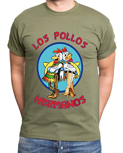 Los Pollos Herren T-Shirt Hermanos Bad Heisenberg Breaking, Farbe:Khaki;Größe:M von Sambosa