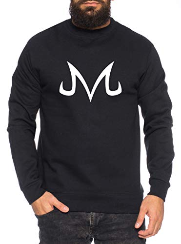 Majin Logo Herren Sweatshirt Son Dragon Master Ball Vegeta Turtle Roshi Db, Farbe:Schwarz, Größe:M von Sambosa