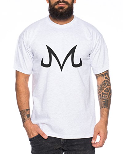 Majin Zeichen von Boo Dragonball Nerd Herren T-Shirt, Farbe:Grau Meliert;Größe:L von Sambosa