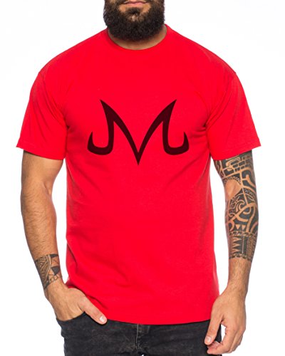 Majin Zeichen von Boo Dragonball Nerd Herren T-Shirt, Farbe:Rot;Größe:4XL von Sambosa