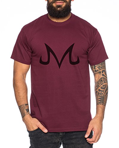 Majin Zeichen von Boo Dragonball Nerd Herren T-Shirt, Farbe:Weinrot;Größe:L von Sambosa