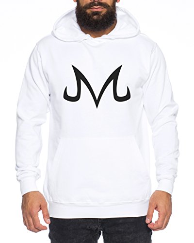 Majinlogo Nerd Herren Hoodie One Goku Dragon Master Son Ball Vegeta Turtle Roshi Piece Golds Db, Farbe:Weiss;Größe:XXL von Sambosa