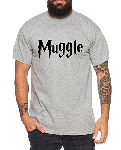 Muggle Herren T-Shirt Potter Zauber Magie Schule Harry, Farbe:Grau Meliert, Größe:XL von Sambosa