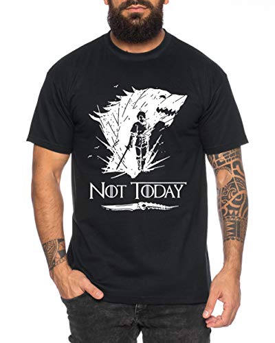 Not Today II - Herren T-Shirt Targaryen Thrones Game of stark Lannister Baratheon Daenerys Khaleesi tv blu-ray DVD, Farbe:Schwarz, Größe:M von Sambosa